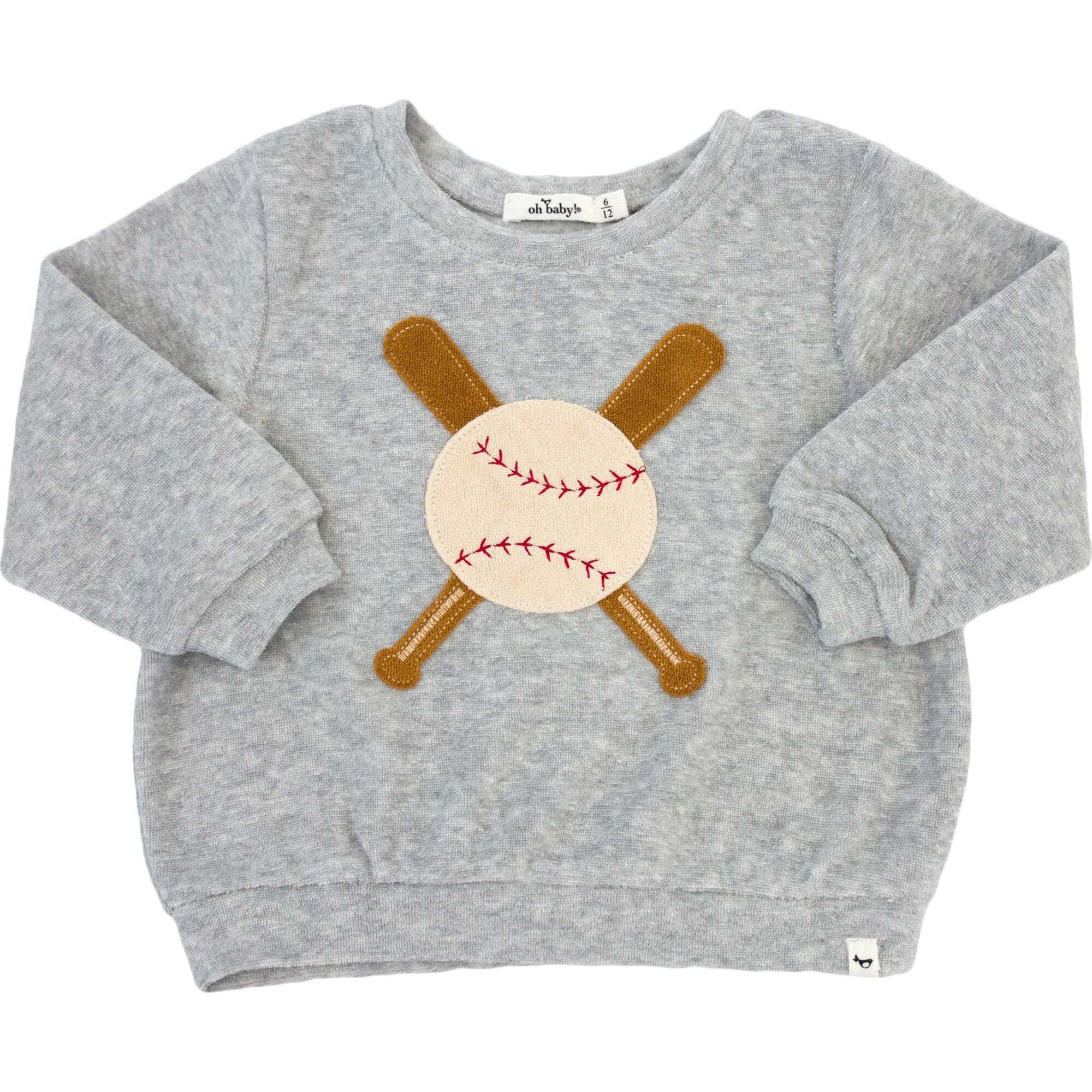 Vintage Baseball Terry Appl Brooklyn Boxy, Heather Gray - Sweatshirts - 1