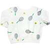 Tennis Print Boxy, Snow - Sweatshirts - 2