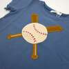 Vintage Baseball Terry Applique Raw Edge Tee, Denim - T-Shirts - 3