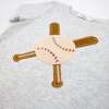 Vintage Baseball Terry Applique Raw Edge Tee, Heather Gray - T-Shirts - 3