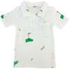 Golf Print Terry Polo Shirt, Snow - Polo Shirts - 1 - thumbnail