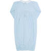 Gingham Smocked Gown, Blue - Nightgowns - 2