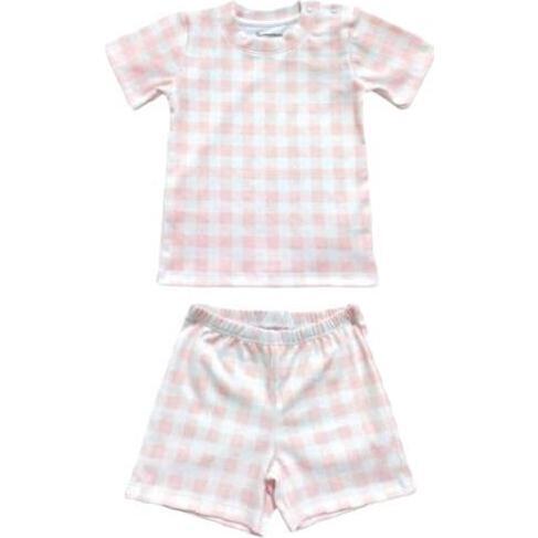 Vichy Pima Short Pajama Set, Pink