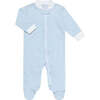 Gingham Zipper Footie, Blue - Footie Pajamas - 1 - thumbnail