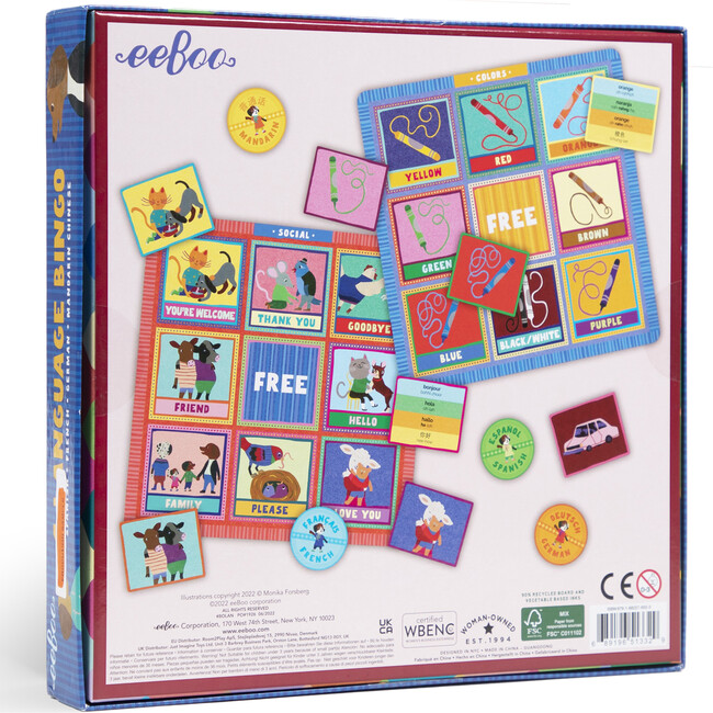 4 Language Bingo Game/Spanish, French, German, Mandarin Chinese - Games - 3