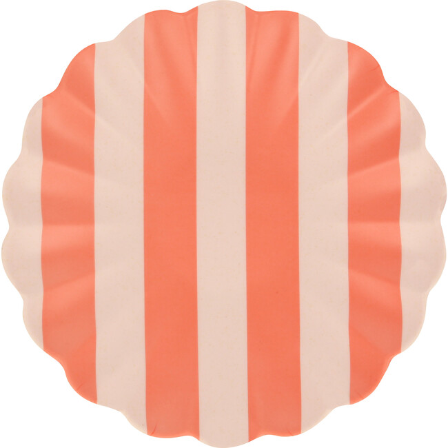 Stripy Reusable Bamboo Small Plates - Party - 4