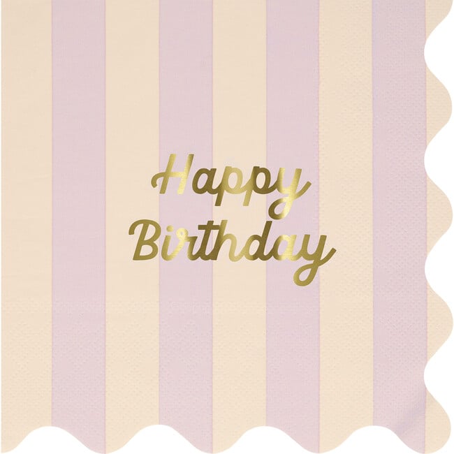 Stripe Happy Birthday Large Napkins - Party - 5