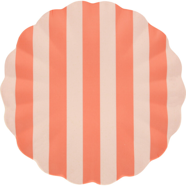 Stripy Reusable Bamboo Large Plates - Party - 4