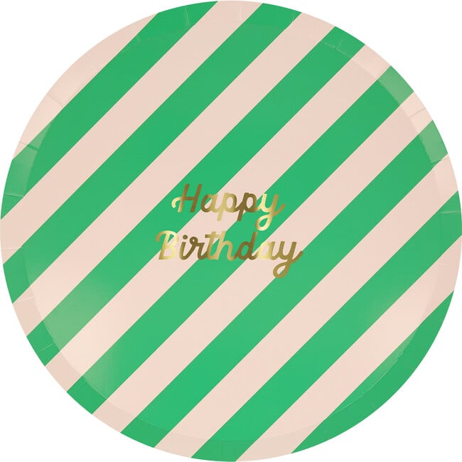 Stripe Happy Birthday Dinner Plates - Party - 6