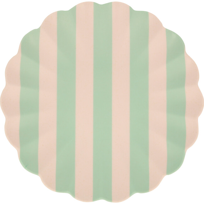 Stripy Reusable Bamboo Large Plates - Party - 6