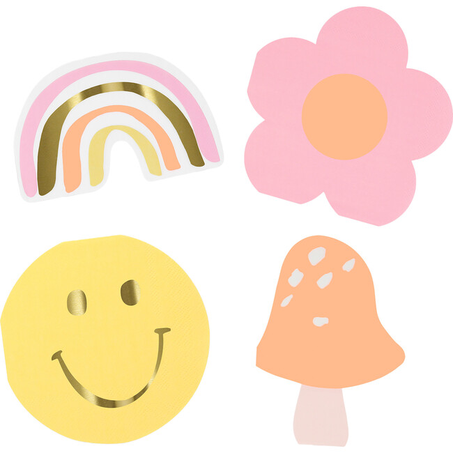 Happy Face Icons Shaped Napkins
