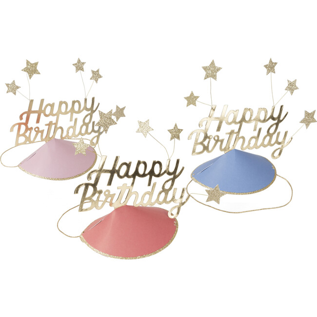 Happy Birthday & Stars Party Hats
