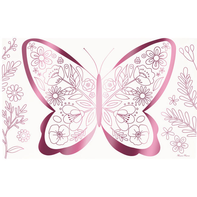 Butterflies & Flowers Coloring Placemats - Party - 3