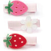 Strawberry Daisy Pink and Red Hair Clips - Hair Accessories - 1 - thumbnail