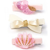 Seashell and Bow Pink Pearlized Hair Clips - Hair Accessories - 1 - thumbnail