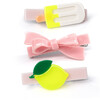 Lemon Pink Bow Popsicle Trio Hair Clip Set - Hair Accessories - 1 - thumbnail