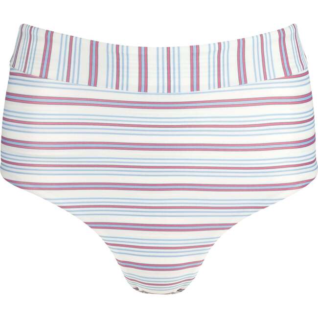Women's Vintage Stripe High Waist Bikini Bottom