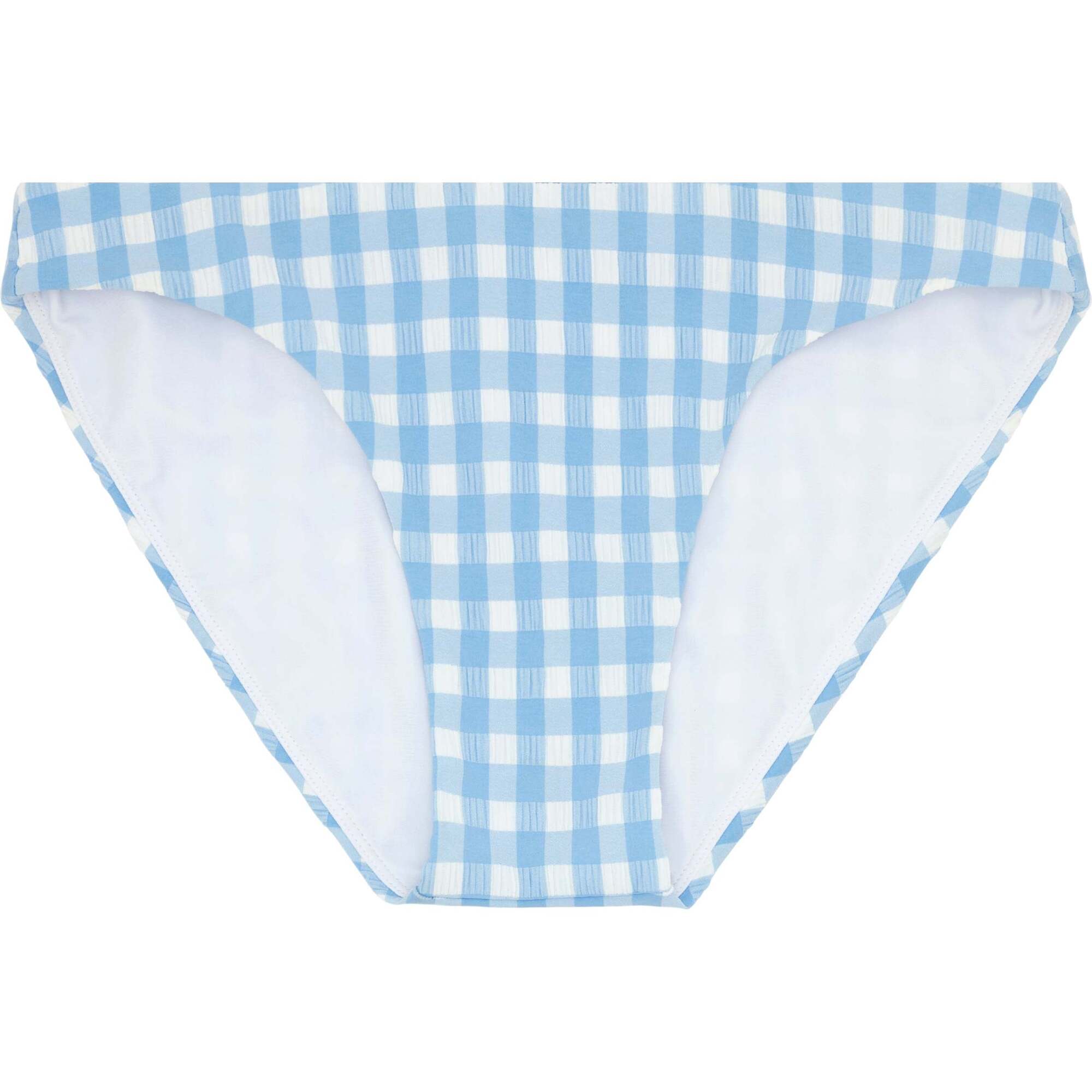 Women's Surfside Blue Crinkle Gingham Low Waist Bikini Bottom - Two Pieces - 1