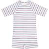 Unisex Vintage Stripe Short Sleeve Rashguard One Piece - Rash Guards - 1 - thumbnail