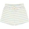 Unisex Cream And Powder Blue Stripe Shorts - Shorts - 1 - thumbnail