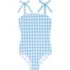 Girls Surfside Blue Crinkle Gingham One Piece - One Pieces - 1 - thumbnail