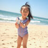 Girls Maritime Stripe Ruffle Collar One Piece - One Pieces - 3