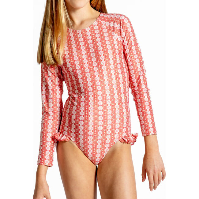 Girls Regatta Red Paisley Rashguard One Piece - One Pieces - 4