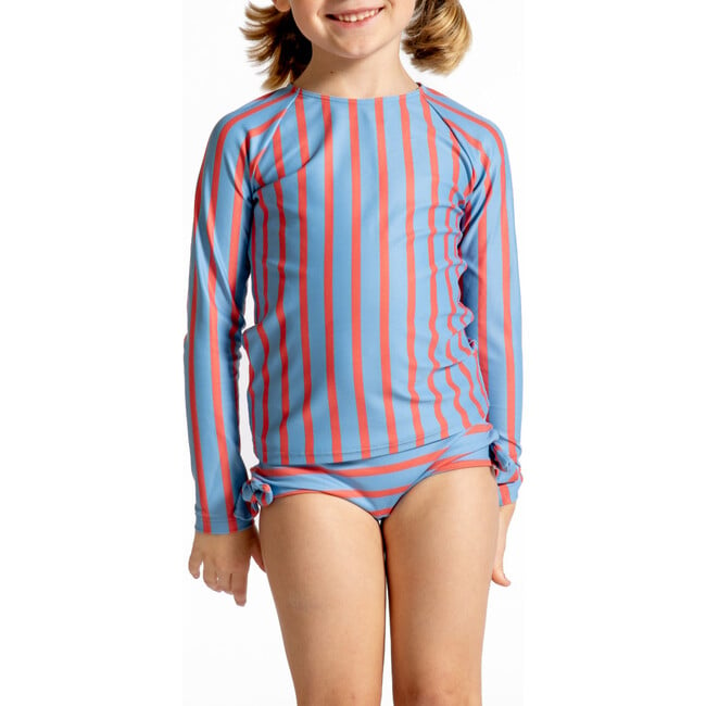 Girls Maritime Stripe Rashguard Set - Two Pieces - 7