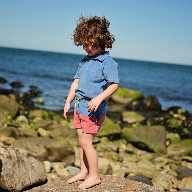 Boys Surfside Blue And East End Red Colorblock French Terry Shorts - Shorts - 2