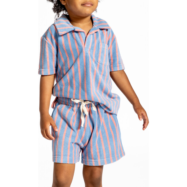 Boys Maritime Stripe French Terry Polo - Polo Shirts - 3