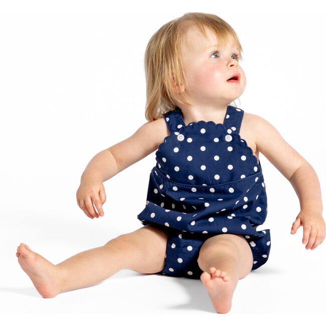 Baby Atlantic Dot Scalloped Bubble Romper - Rompers - 6