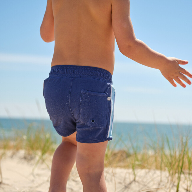 Boys Navy Terry Boardie - Swim Trunks - 7