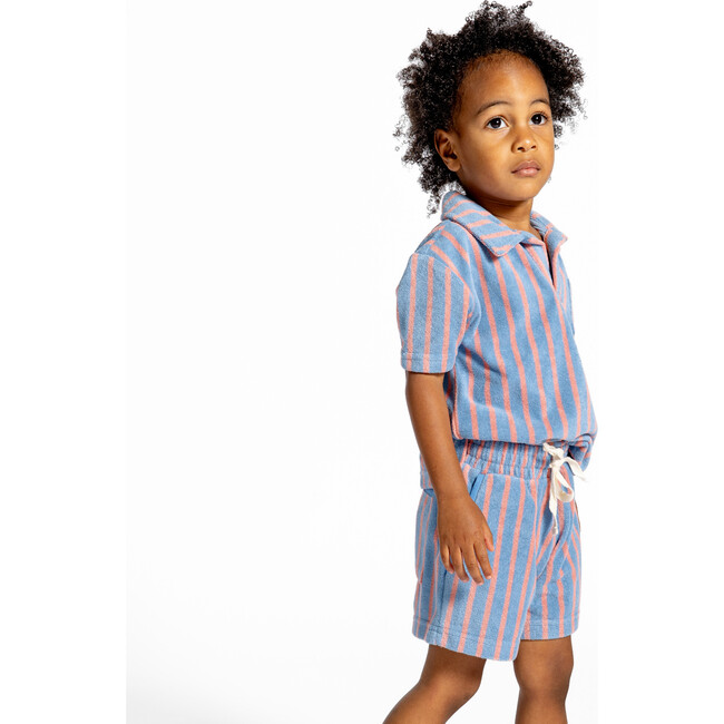 Boys Maritime Stripe French Terry Polo - Polo Shirts - 5