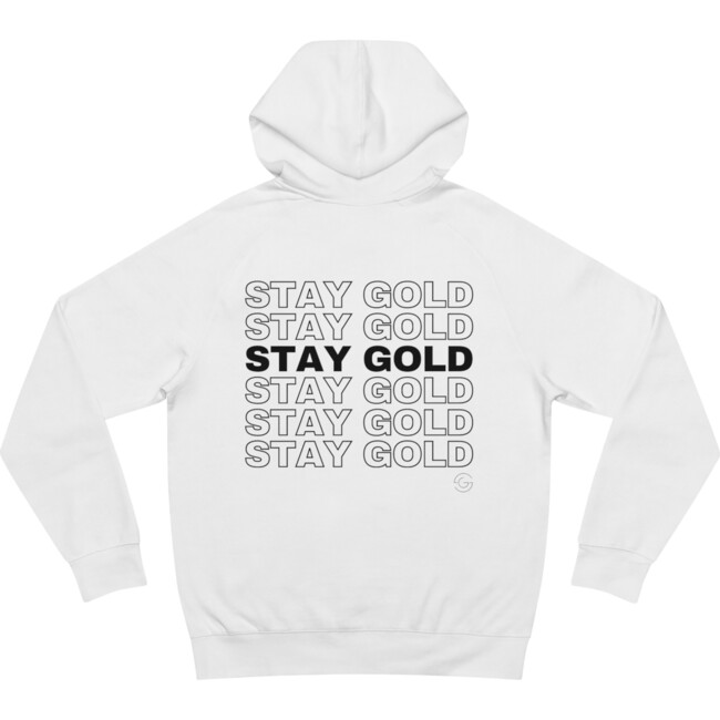 Adult Unisex Stay Gold X Champion Graphic Hoodie, White