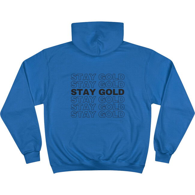 Adult Unisex Stay Gold X Champion Graphic Hoodie, Royal Blue