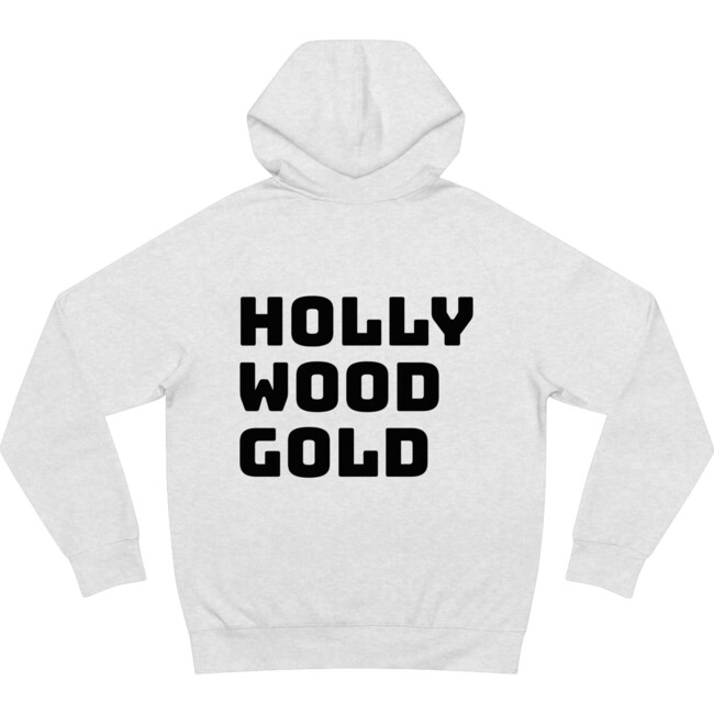Adult Unisex Hollywood Gold Graphic Hoodie, White Heather