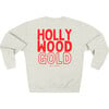 Adult Unisex Hollywood Gold Graphic Crew Neck Sweatshirt, Oatmeal Heather & Red - Sweatshirts - 1 - thumbnail