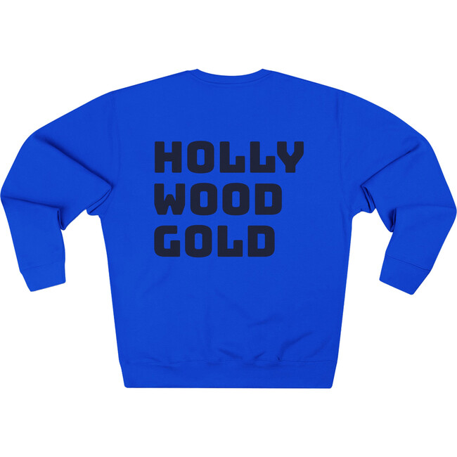 Adult Unisex Hollywood Gold Graphic Crew Neck Sweatshirt, Royal Blue & Black