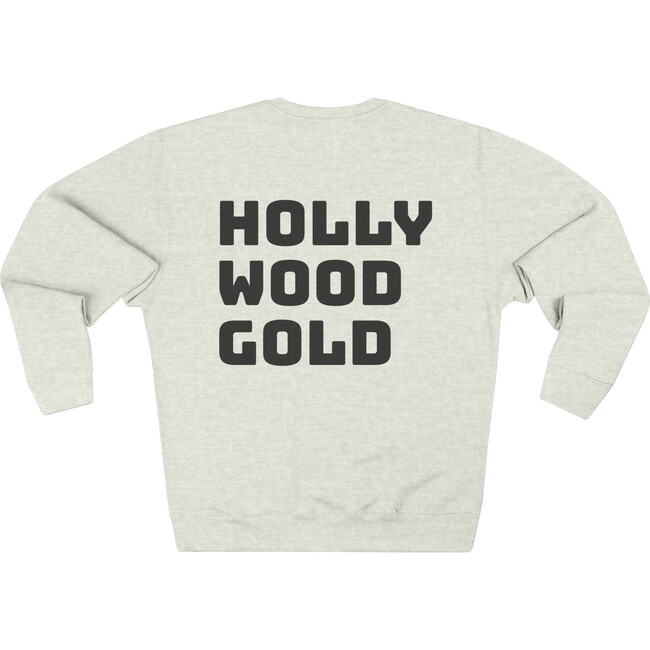 Adult Unisex Hollywood Gold Graphic Crew Neck Sweatshirt, Heather Oatmeal & Black