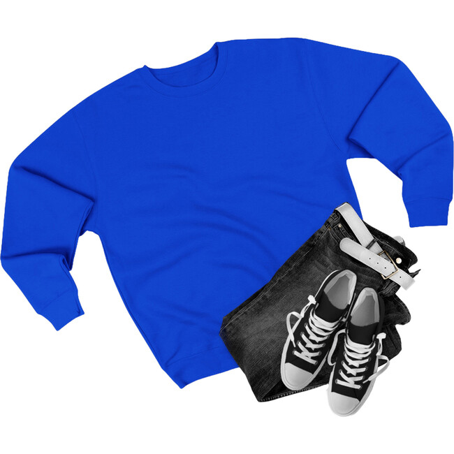 Adult Unisex Hollywood Gold Graphic Crew Neck Sweatshirt, Royal Blue & Black - Sweatshirts - 4