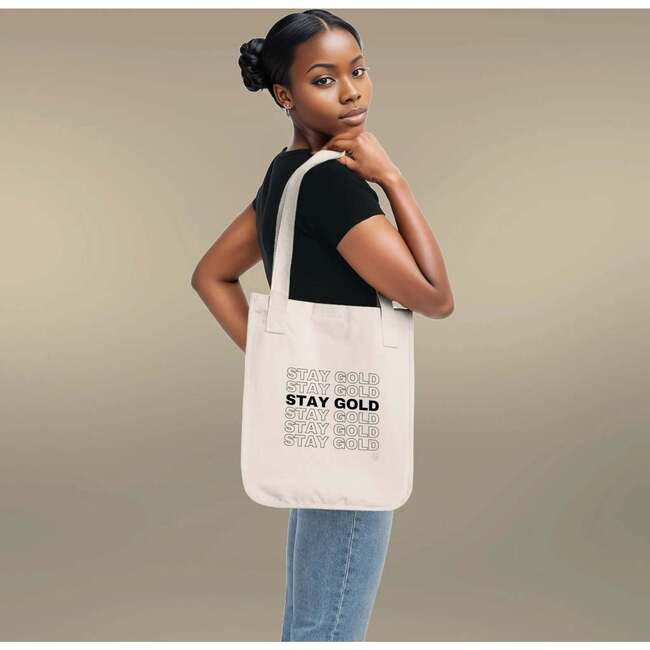 Stay Gold Graphic Canvas Tote Bag - Bags - 2