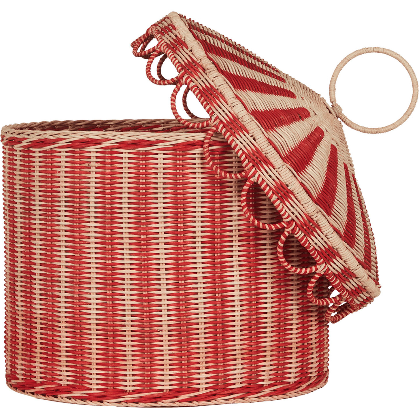 Circus Tent - Toy Basket / Red & Straw - Doll Accessories - 1