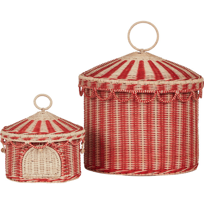 Circus Tent - Basket / Red & Straw - Doll Accessories - 6