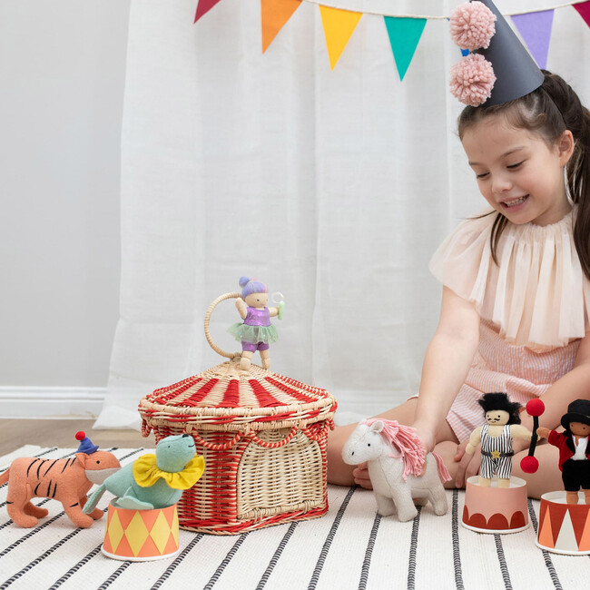 Circus Tent - Basket / Red & Straw - Doll Accessories - 9