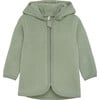 Soft Cotton Fleece Hooded Jacket With Ears, Sea Spray - Sweatshirts - 1 - thumbnail