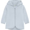 Soft Cotton Fleece Hooded Jacket With Ears, Celestial Blue - Sweatshirts - 1 - thumbnail