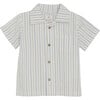 Thin-N-Thick Striped Woven Short Sleeve Shirt, Silver Sage - Shirts - 1 - thumbnail