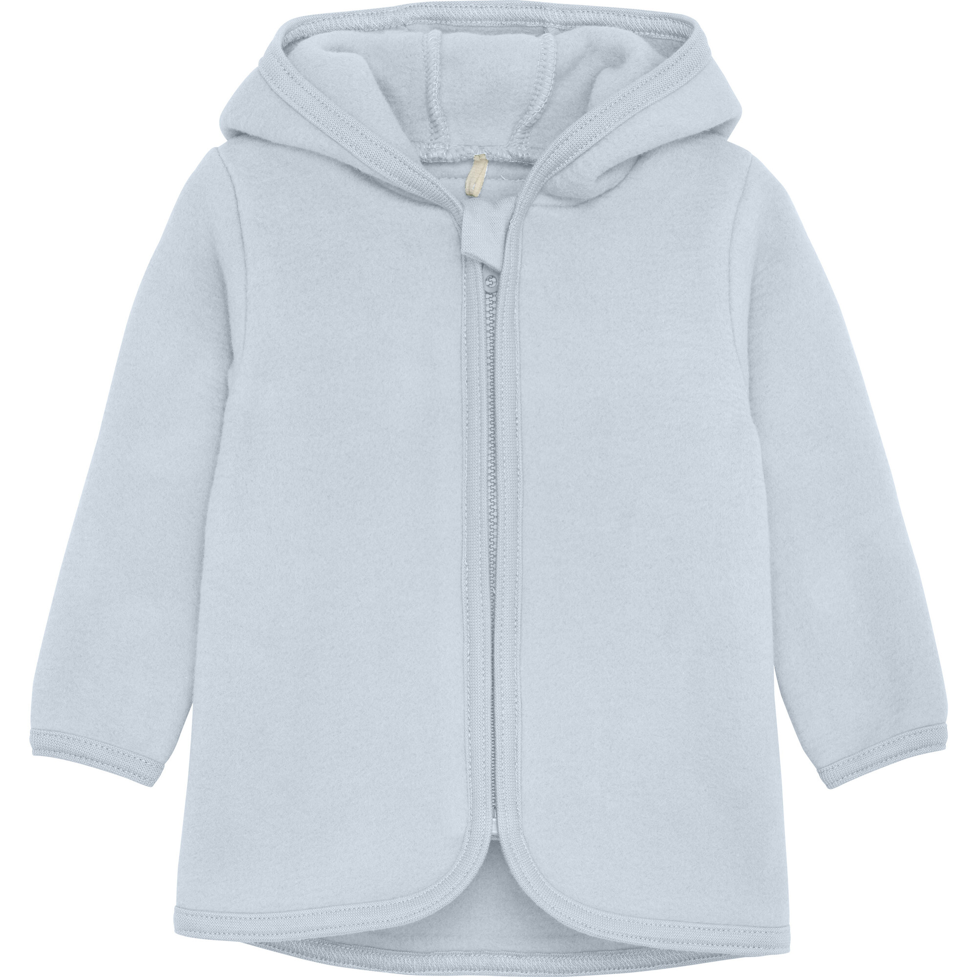 Baby Soft Cotton Fleece Jacket With Ears, Celestial Blue - Jackets - 1