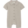 Baby Knit Organic Cotton Playsuit, Peyote - Rompers - 1 - thumbnail