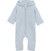 Baby Cotton Fleece Hooded Suit With Ears, Celestial Blue - Bodysuits - 1 - thumbnail